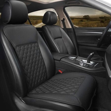 Car Seat Cover,Breathable Universal PU Front Car Seat Protector,Non-Wrapped Bottom with Backrest